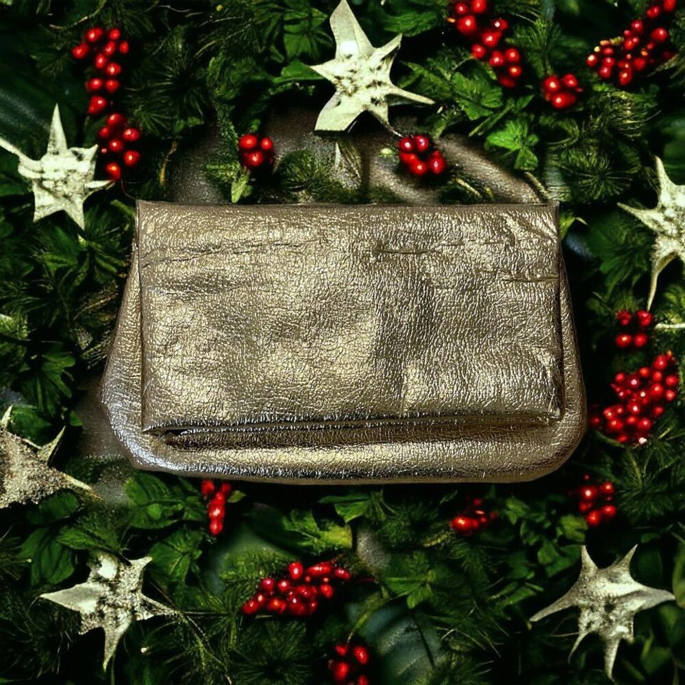 Vintage Gold ‘foil’ clutch Evening bag Purse